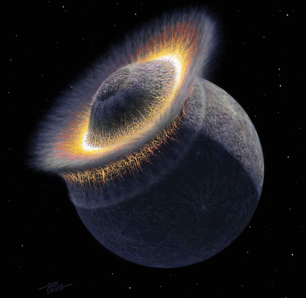 A large impact between plantesimals.